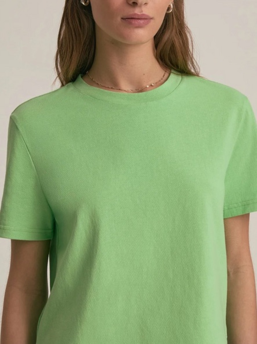 Favorite Daughter Favorite T-Shirt Organic Cotton Boxy Cropped Bright Green XS